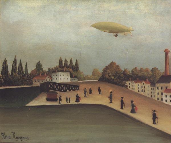 Henri Rousseau Landscape with a Dirigible oil painting image